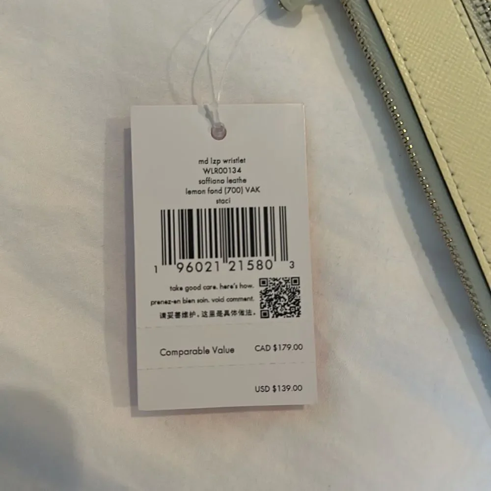 Kate Spade Staci Medium Wristlet Lemon Fondant